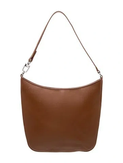 Pre-owned By Far Leather Hobo In Brown