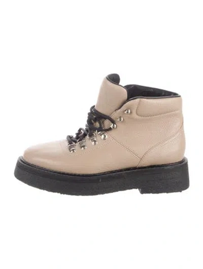 Pre-owned By Far Leather Lace-up Boots In Multi