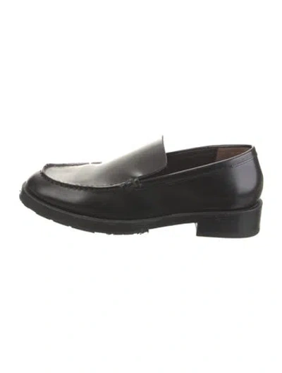 Pre-owned By Far Leather Loafers In Black