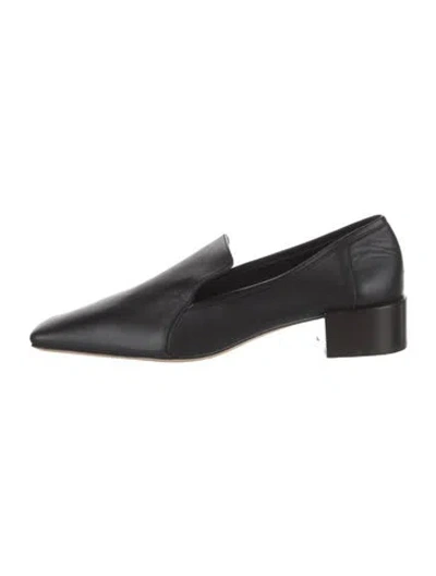 Pre-owned By Far Leather Loafers In Black