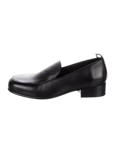 Pre-owned By Far Leather Loafers In Black