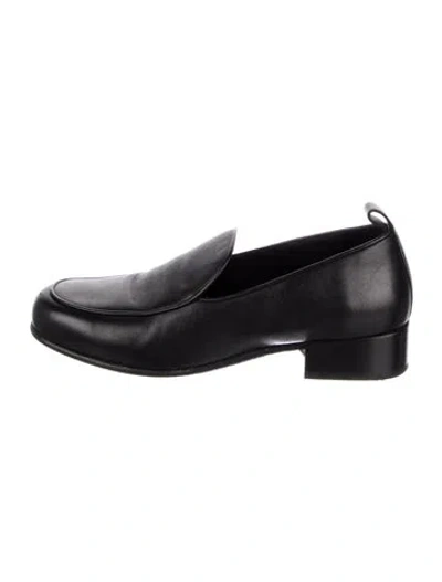 Pre-owned By Far Leather Loafers In Black