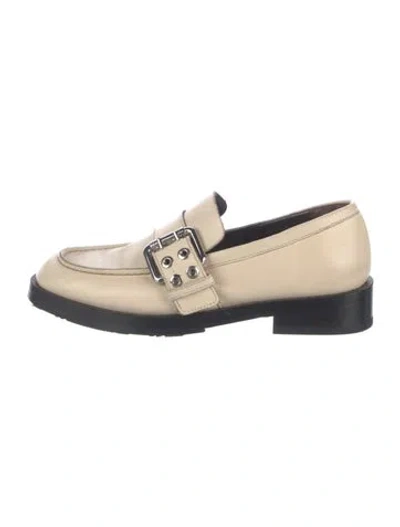 Pre-owned By Far Leather Loafers In Neutral