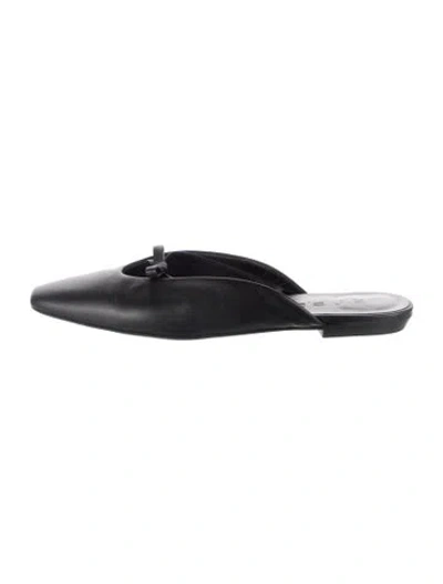 Pre-owned By Far Leather Mules In Black