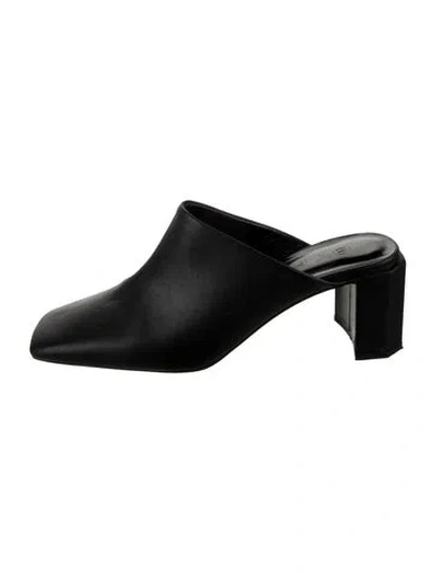 Pre-owned By Far Leather Mules In Black