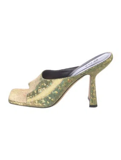 Pre-owned By Far Leather Printed Slides