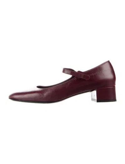 Pre-owned By Far Leather Pumps In Burgundy