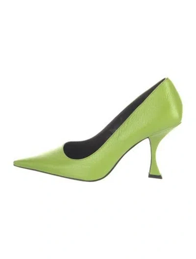 Pre-owned By Far Leather Pumps In Green
