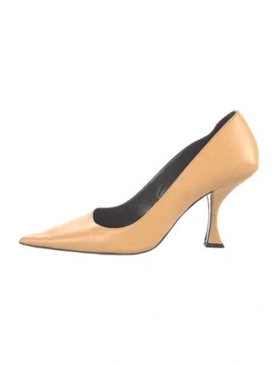 Pre-owned By Far Leather Pumps In Neutral