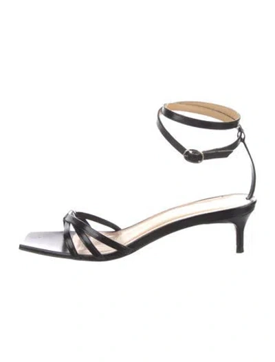 Pre-owned By Far Leather Sandals In Black