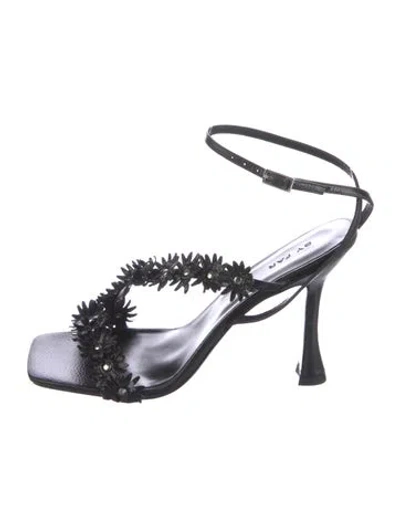 Pre-owned By Far Leather Sandals In Black