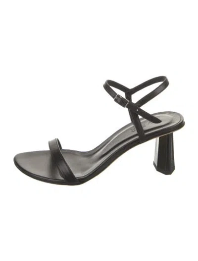 Pre-owned By Far Leather Sandals In Black