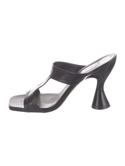 Pre-owned By Far Leather Sandals In Black