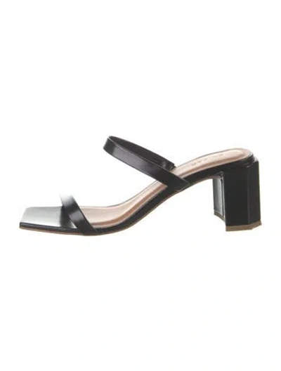 Pre-owned By Far Leather Sandals In Black