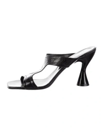 Pre-owned By Far Leather Sandals In Black