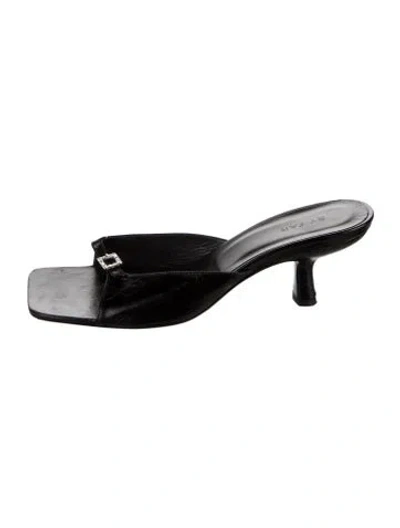 Pre-owned By Far Leather Sandals In Black