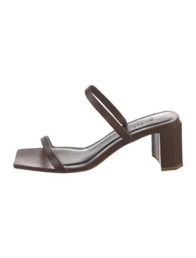 Pre-owned By Far Leather Sandals In Brown