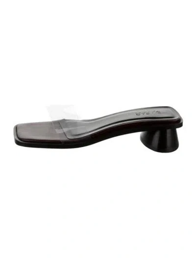 Pre-owned By Far Leather Sandals In Burgundy