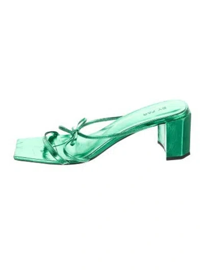 Pre-owned By Far Leather Sandals In Green