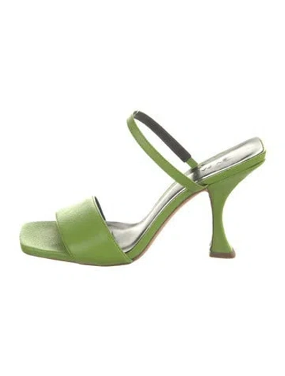 Pre-owned By Far Leather Sandals In Green