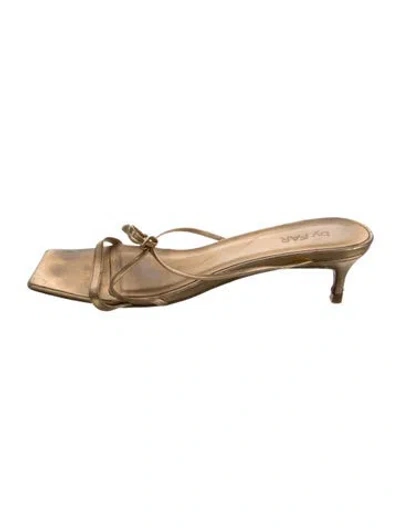 Pre-owned By Far Leather Sandals In Neutrals