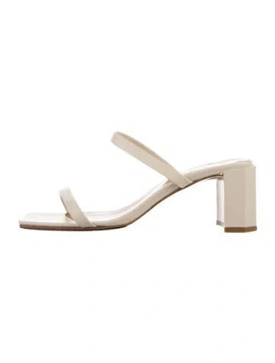Pre-owned By Far Leather Sandals In Neutrals