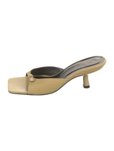 Pre-owned By Far Leather Sandals In Neutrals