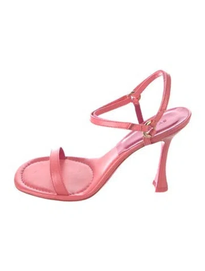 Pre-owned By Far Leather Sandals In Pink
