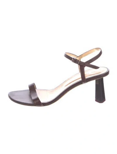 Pre-owned By Far Leather Sandals In Purple