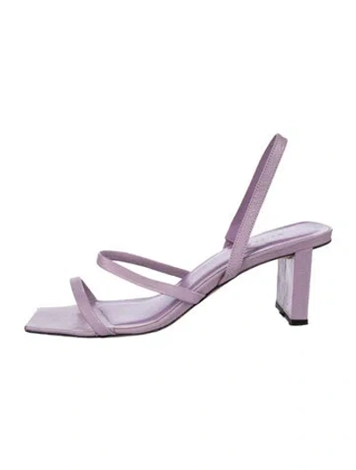 Pre-owned By Far Leather Sandals In Purple