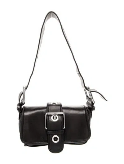 Pre-owned By Far Leather Shoulder Bag In Black