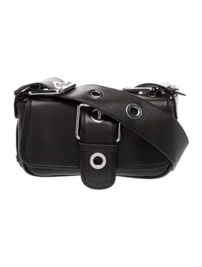Pre-owned By Far Leather Shoulder Bag In Black