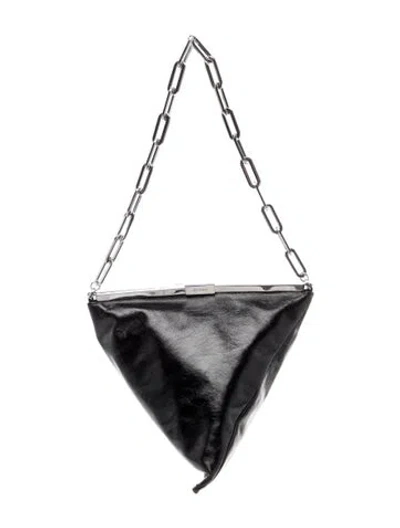 Pre-owned By Far Leather Shoulder Bag In Black