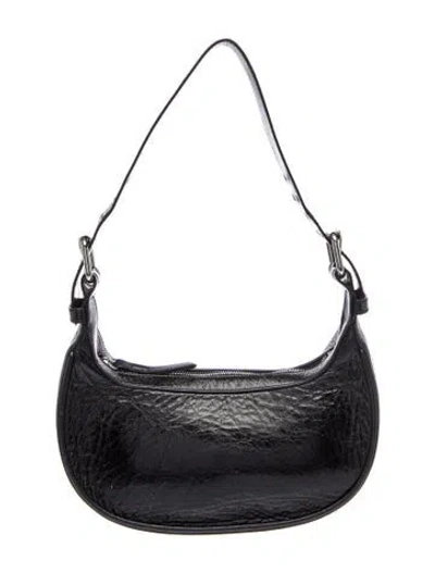 Pre-owned By Far Leather Shoulder Bag In Black