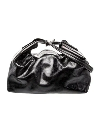 Pre-owned By Far Leather Shoulder Bag In Black