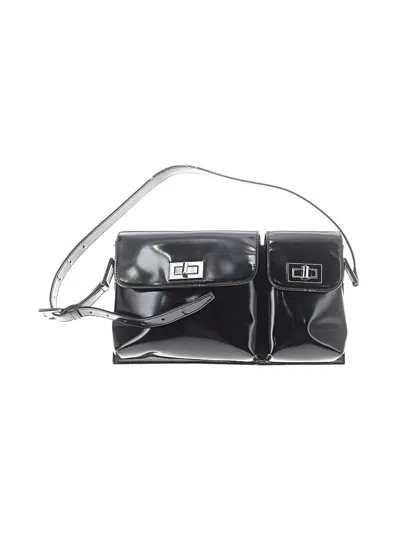 Pre-owned By Far Leather Shoulder Bag In Black