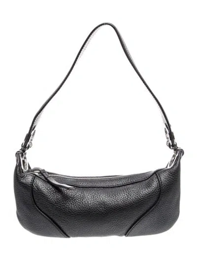 Pre-owned By Far Leather Shoulder Bag In Black