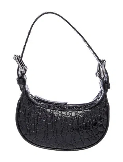 Pre-owned By Far Leather Shoulder Bag In Blue