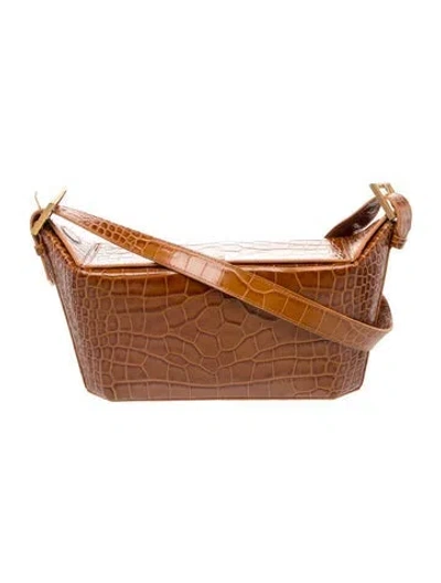 Pre-owned By Far Leather Shoulder Bag In Brown