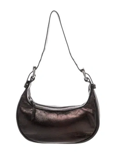 Pre-owned By Far Leather Shoulder Bag In Brown