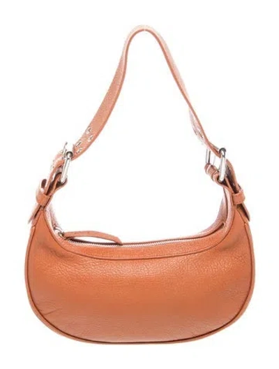 Pre-owned By Far Leather Shoulder Bag In Brown