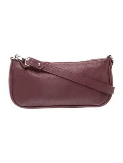 Pre-owned By Far Leather Shoulder Bag In Burgundy