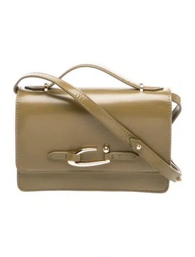 Pre-owned By Far Leather Shoulder Bag In Green