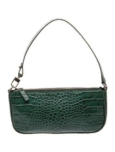 Pre-owned By Far Leather Shoulder Bag In Green