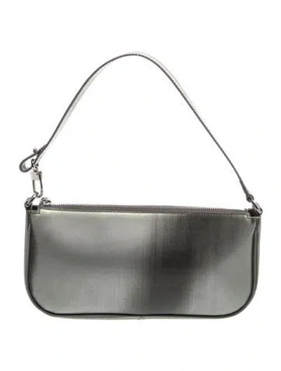 Pre-owned By Far Leather Shoulder Bag In Grey/metallic