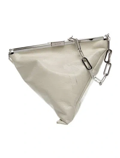 Pre-owned By Far Leather Shoulder Bag In Neutral