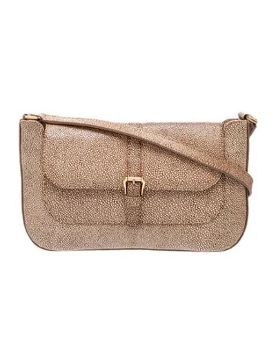 Pre-owned By Far Leather Shoulder Bag In Neutral