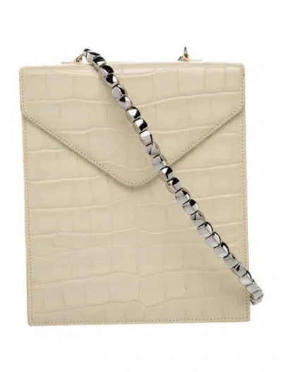 Pre-owned By Far Leather Shoulder Bag In Neutral