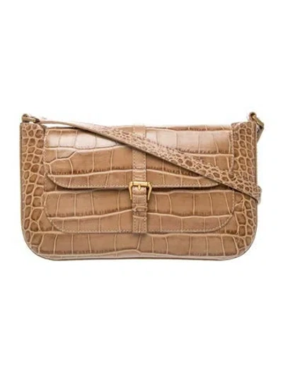 Pre-owned By Far Leather Shoulder Bag In Neutrals