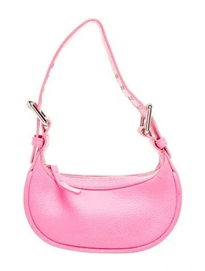 Pre-owned By Far Leather Shoulder Bag In Pink